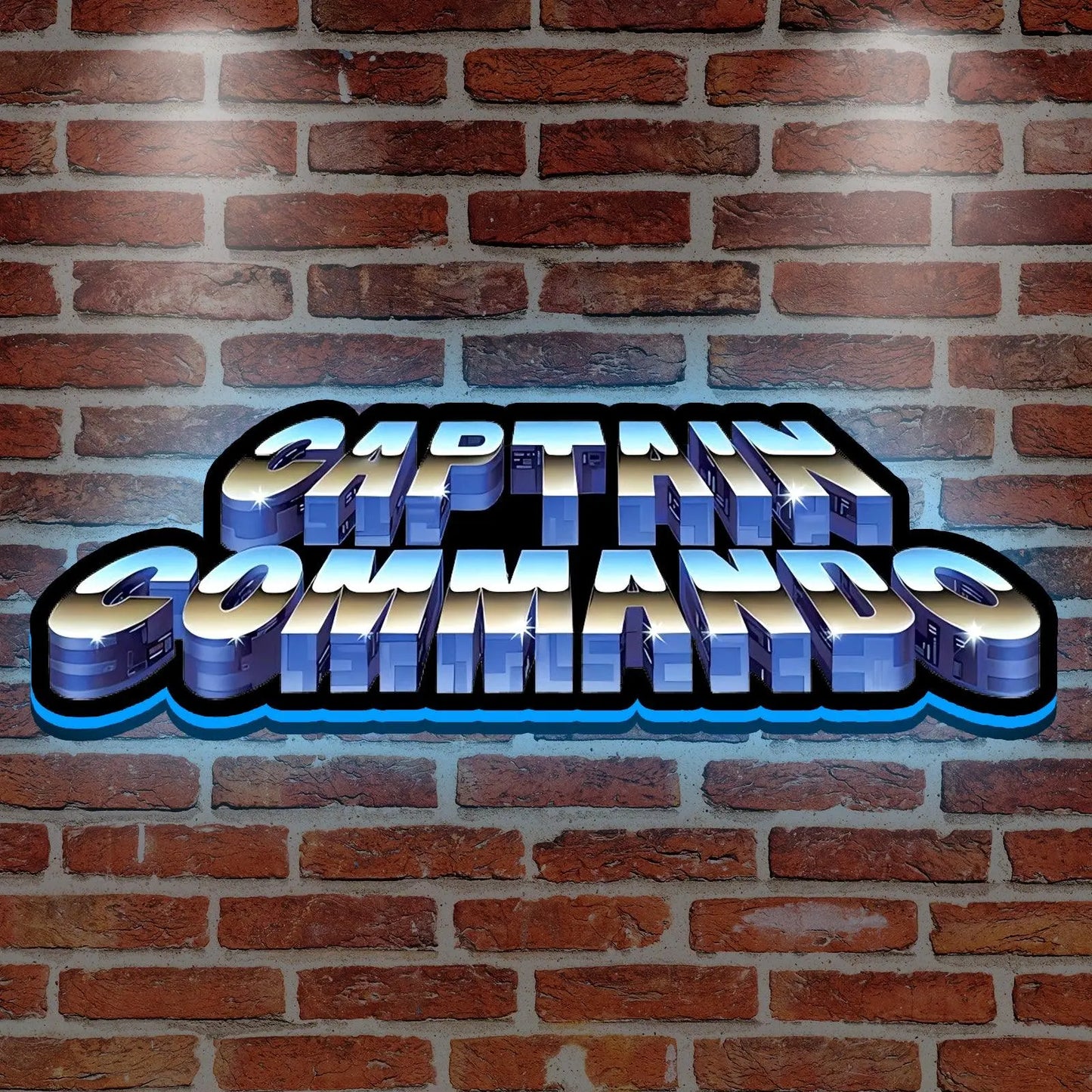 Captain Commando 3D Printed LED Lightbox for Gaming Room Decor FYLZGO Signs
