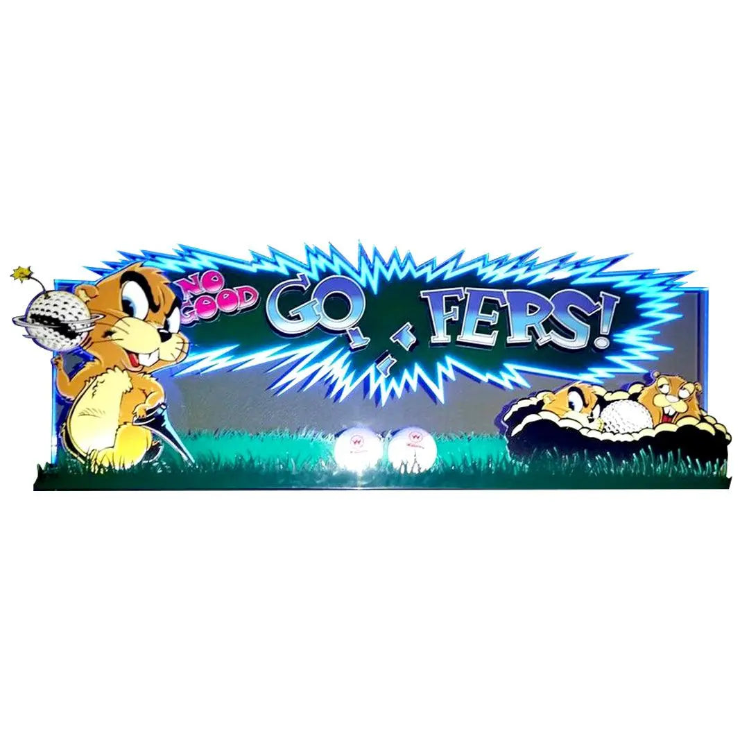 No Good Gofers Pinball Topper 3D Acrylic LED Topper, for Pinball Machine, Pinball Topper FYLZGO Signs