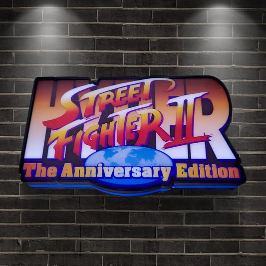 Street Fighter II The Aniversary Edition 3D Printed LED Lightbox for Gaming Room Decor FYLZGO Signs