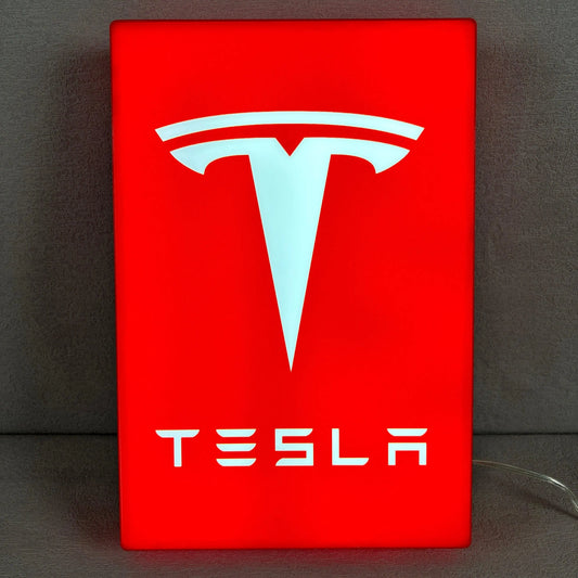 Tesla LED Lightbox, Garage Sign and Garage Decor for Tesla Model 3, Cyber Truck, Gift for men and Fathers Day Gift FYLZGO Signs