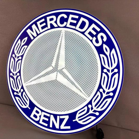 Mercedes Benz LED Light Box, Stylish USB Power Delivery, Home Decoration, Man Cave Logo FYLZGO Signs