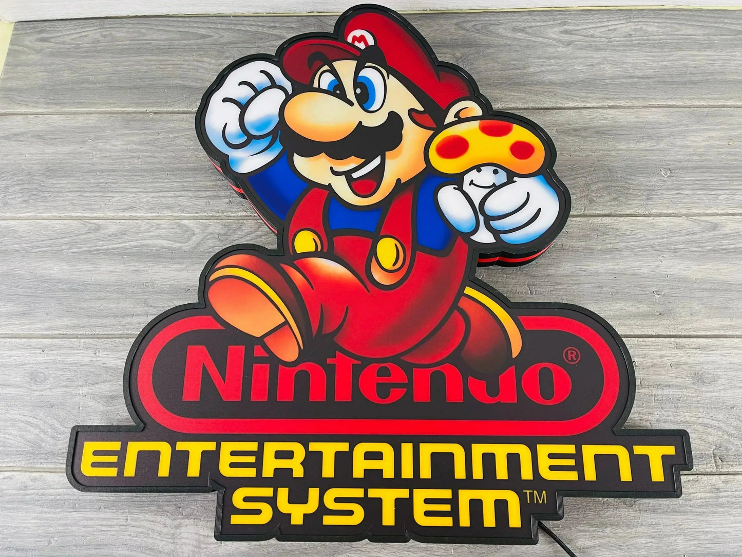 Nintendo Entertainment System with Mario SNES Video Game 3D Printed Lightbox FYLZGO Signs