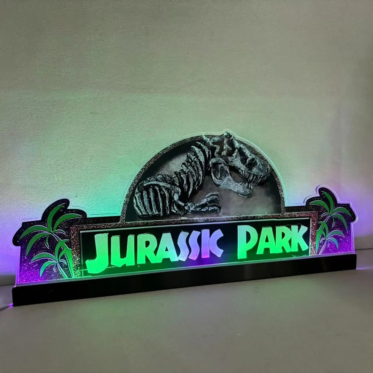 Jurassic Park Topper 3D Acrylic LED Topper, For Pinball Machine, Pinball Topper FYLZGO Signs
