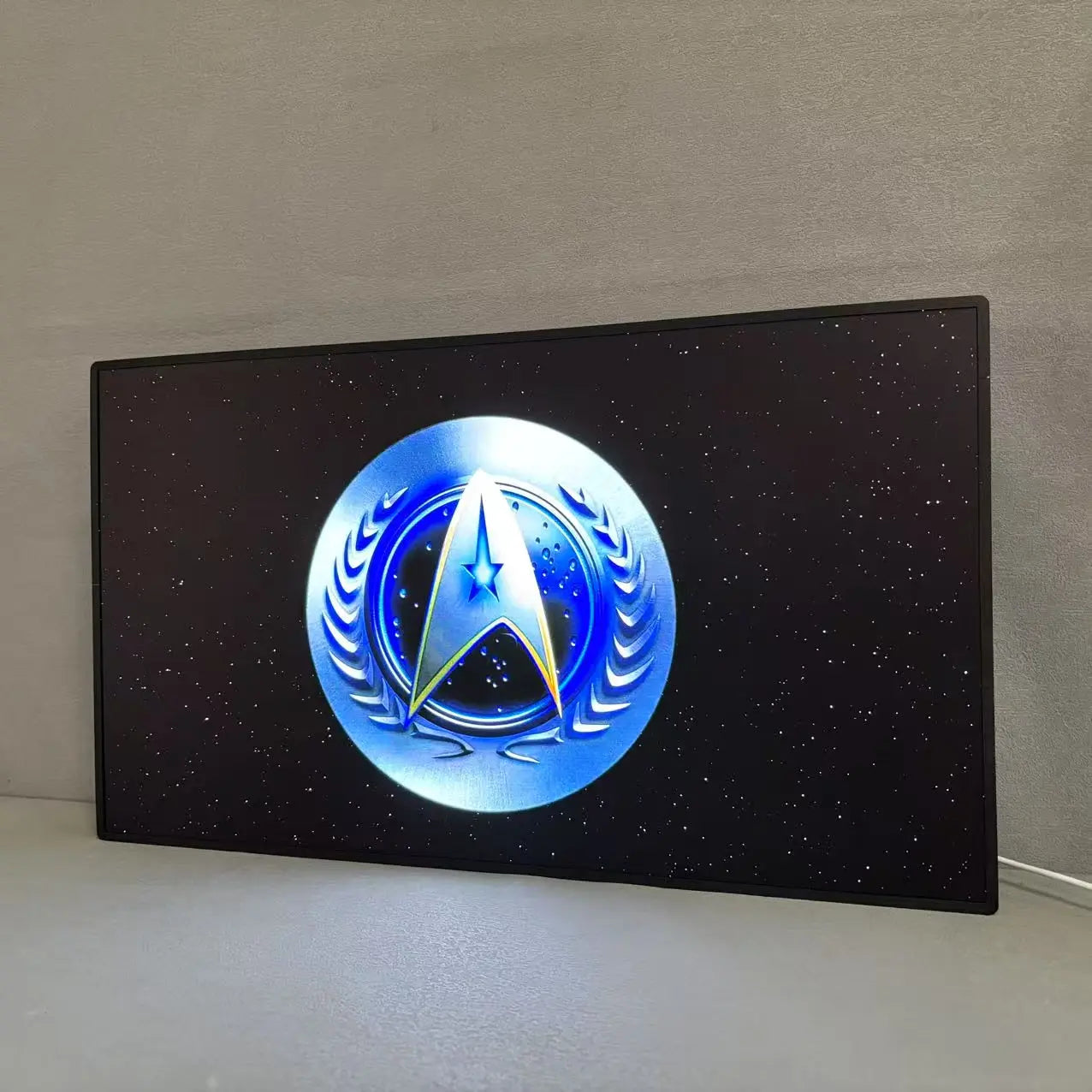 Star Trek Logo Custom Pinball Topper 3D Printed Lightbox Powered by USB Band Dimm Wall Art Decor Man's Cave FYLZGO Signs