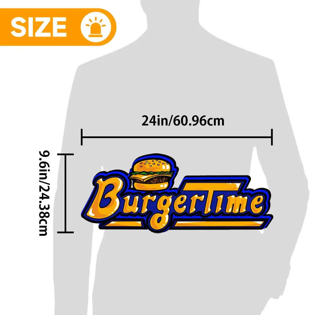 Burger Time Logo 3D Printed LED Lightbox for Gaming Room Decor, Classic Arcade Gaming Lightbox FYLZGO Signs