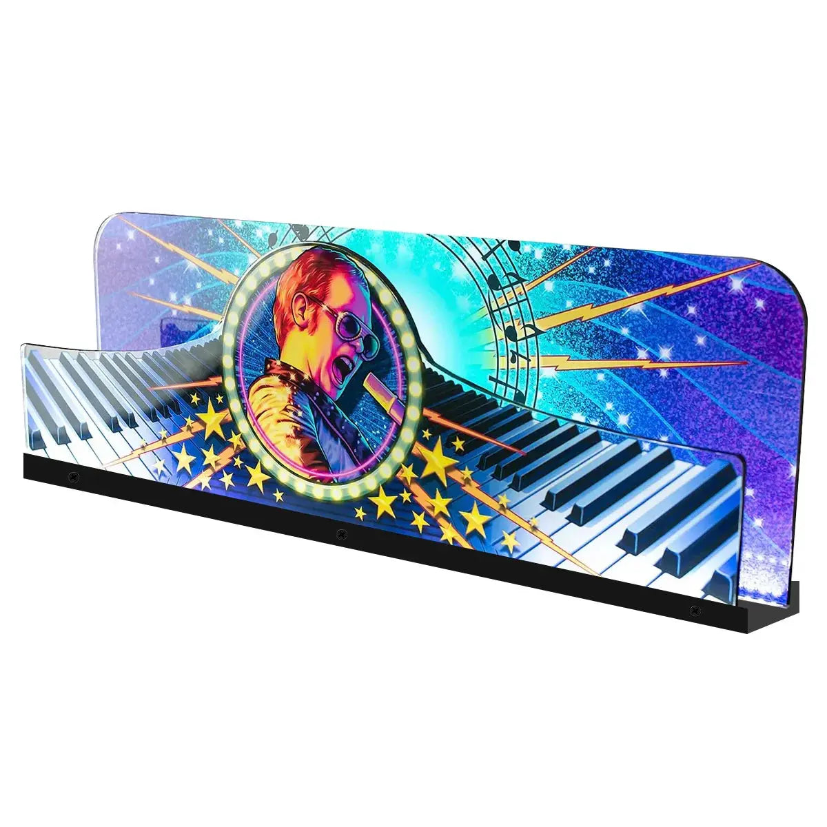 Elton John Platinum Edition Pinball Topper 3D Acrylic LED Topper, For Jersey Jack Pinball Mahine, Pinball Topper FYLZGO Signs