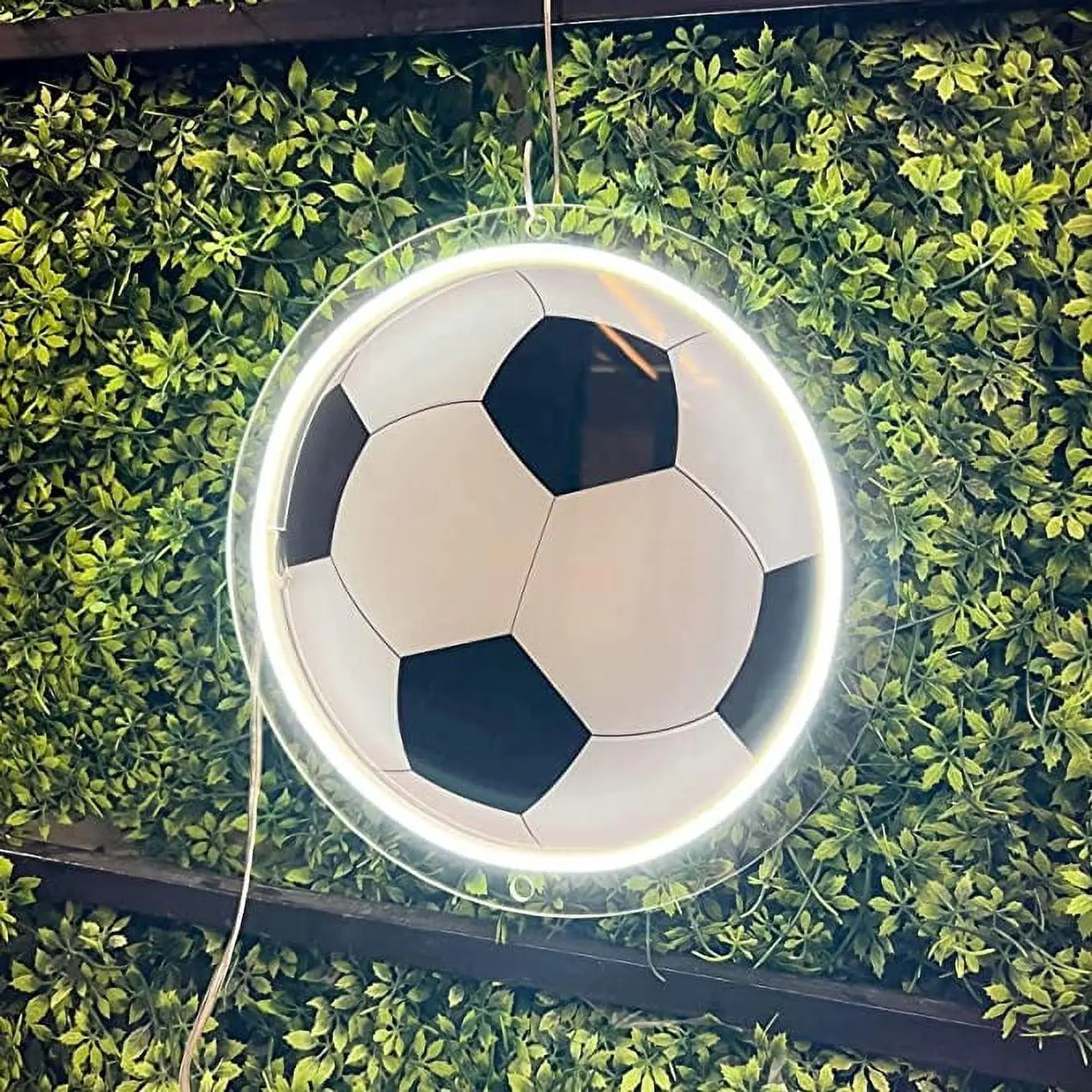 Soccer Neon Sign, UV Printed Soccer Ball Sign 12 x 12 inches Football Neon Sign FYLZGO Signs