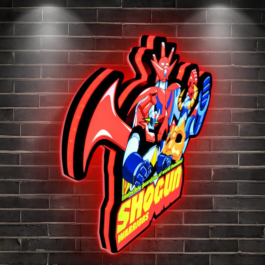 Shogun Team 3D Printed LED Lightbox for Gaming Room Decor FYLZGO Signs