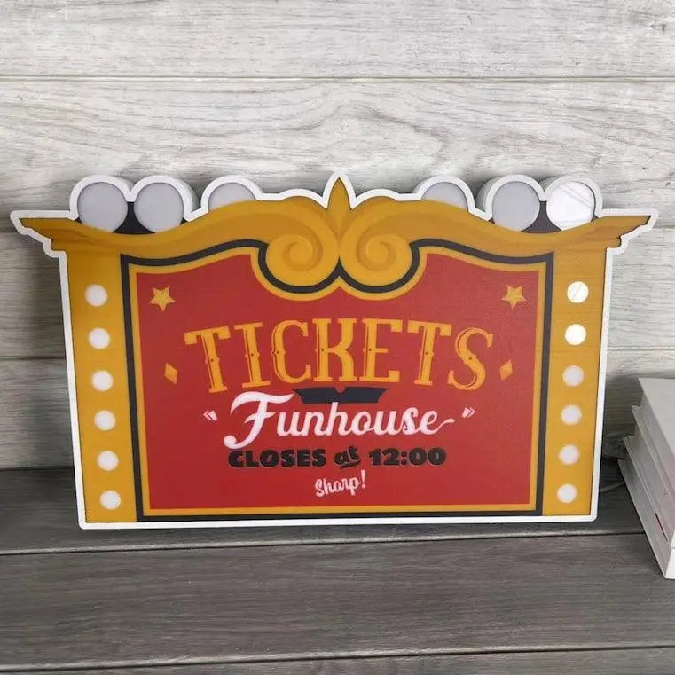 Funhouse Pinball Topper, 20 Inch LED Lightbox Pinball Topper, Functional Dimmer, 5V, USB Compatible FYLZGO Signs