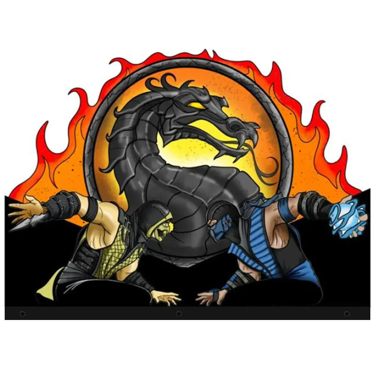 Mortal Kombat Arcade 3D Acrylic LED Topper, For Arcade Game Art Repro Game Machine, Arcade Topper FYLZGO Signs