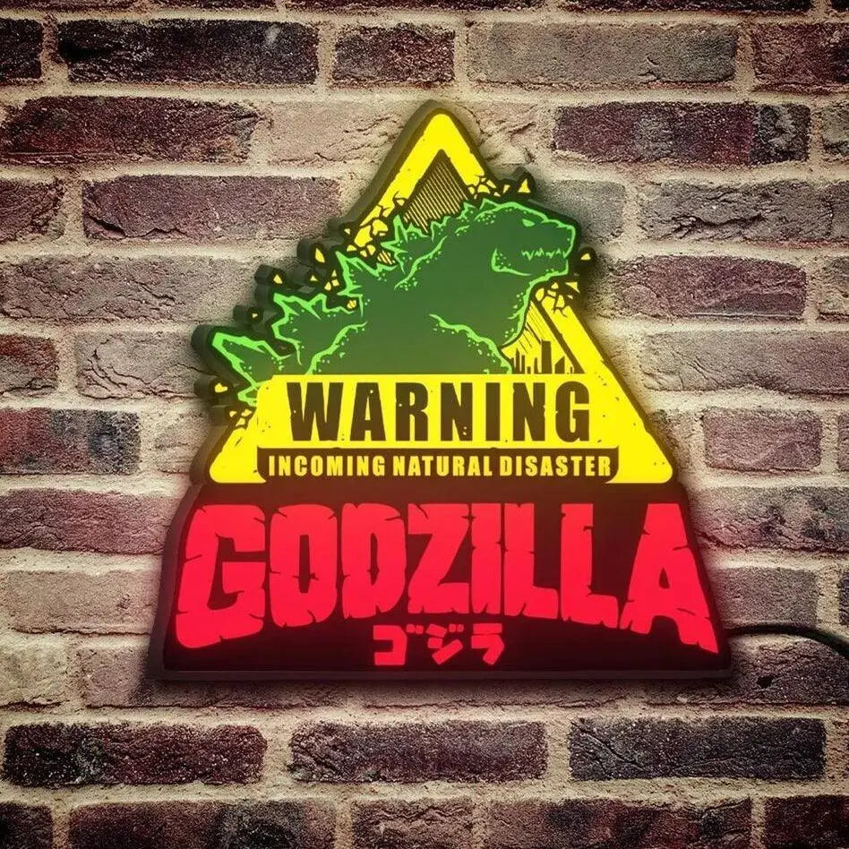 Godzilla Warning Pinball Topper LED Light Box Arcade Game Lightbox FYLZGO Signs