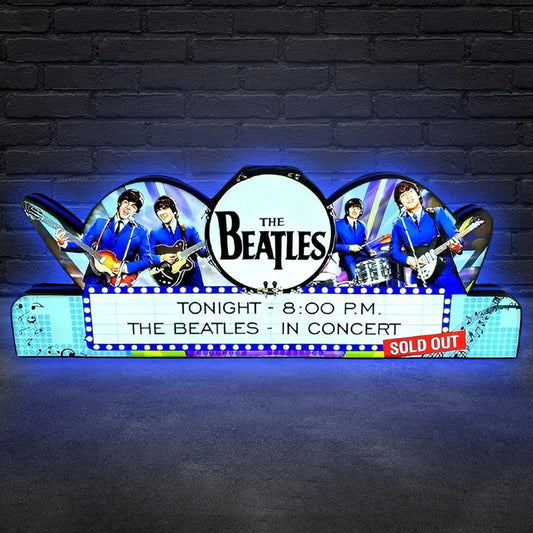The Beatles Pinball Topper 3D Printed LED Led Lightbox, Arcade Game Led Lightbox, Perfect for Game Room or Pinball Machine FYLZGO Signs