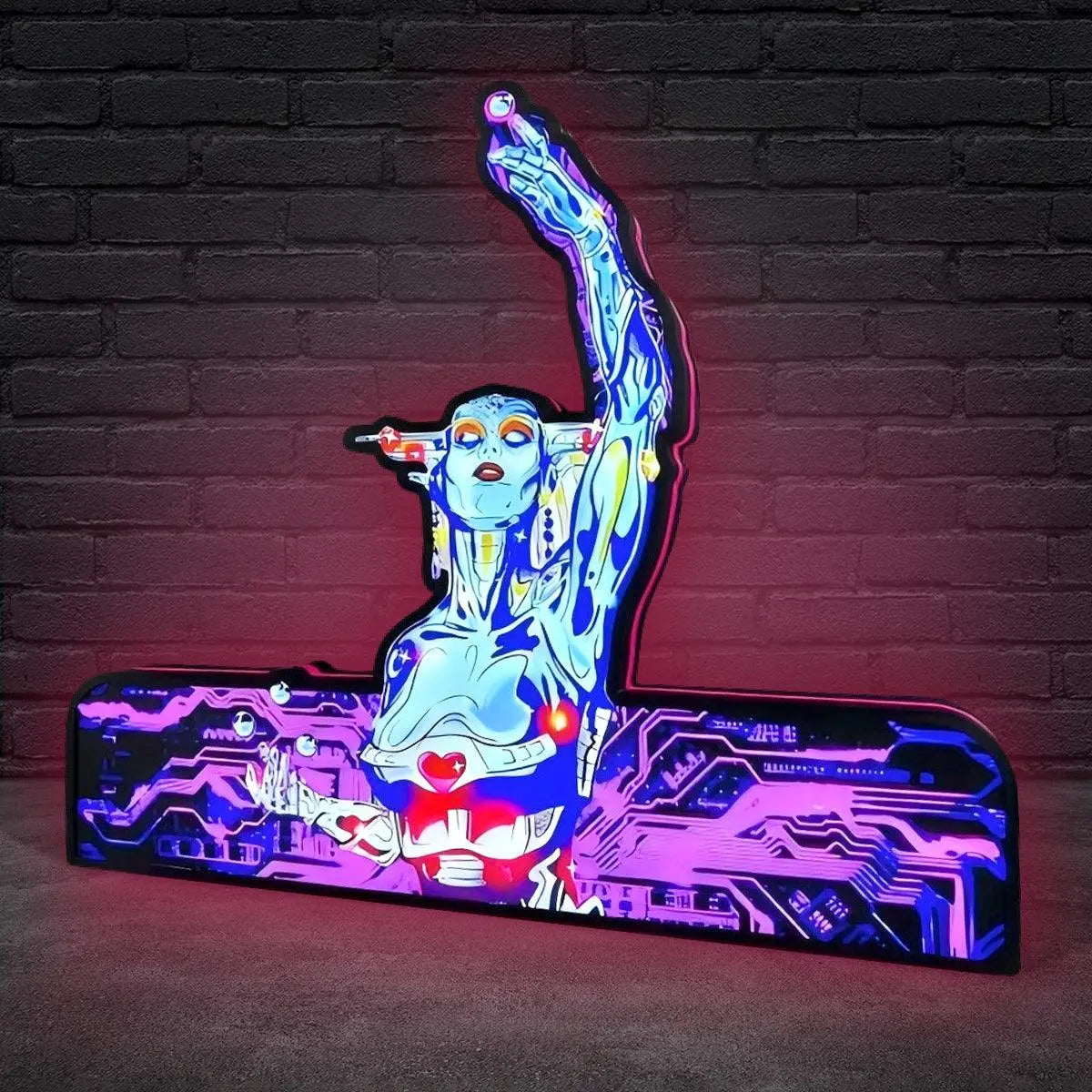 Bride of PinBot Pinball Topper Lightbox for bride of pinbot pinball fans, with LED Radiator USB Powered Dimmable FYLZGO Signs