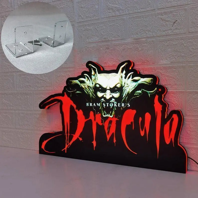 Dracula Bram Stoker's Pinball Topper, 3D Printed housing with RED Halo effects, LED, Dimmable, and USB powered FYLZGO Signs