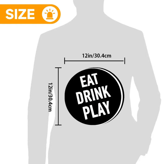 Eat Drink Play 3D Printed Lightbox Lamp Light, Logo 3D Printed Lightbox FYLZGO Signs