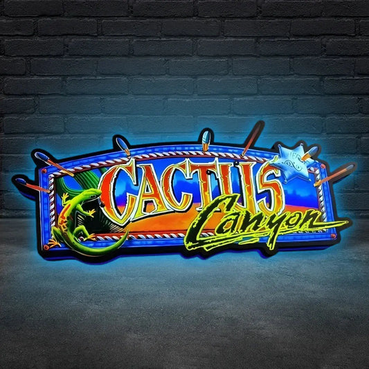 Cactus Canyon Remake Pinball Topper, Video Game Machine LED Lightbox , Pinball Arcade Decor, Special Edition Topper for CGC Pinball Machine FYLZGO Signs