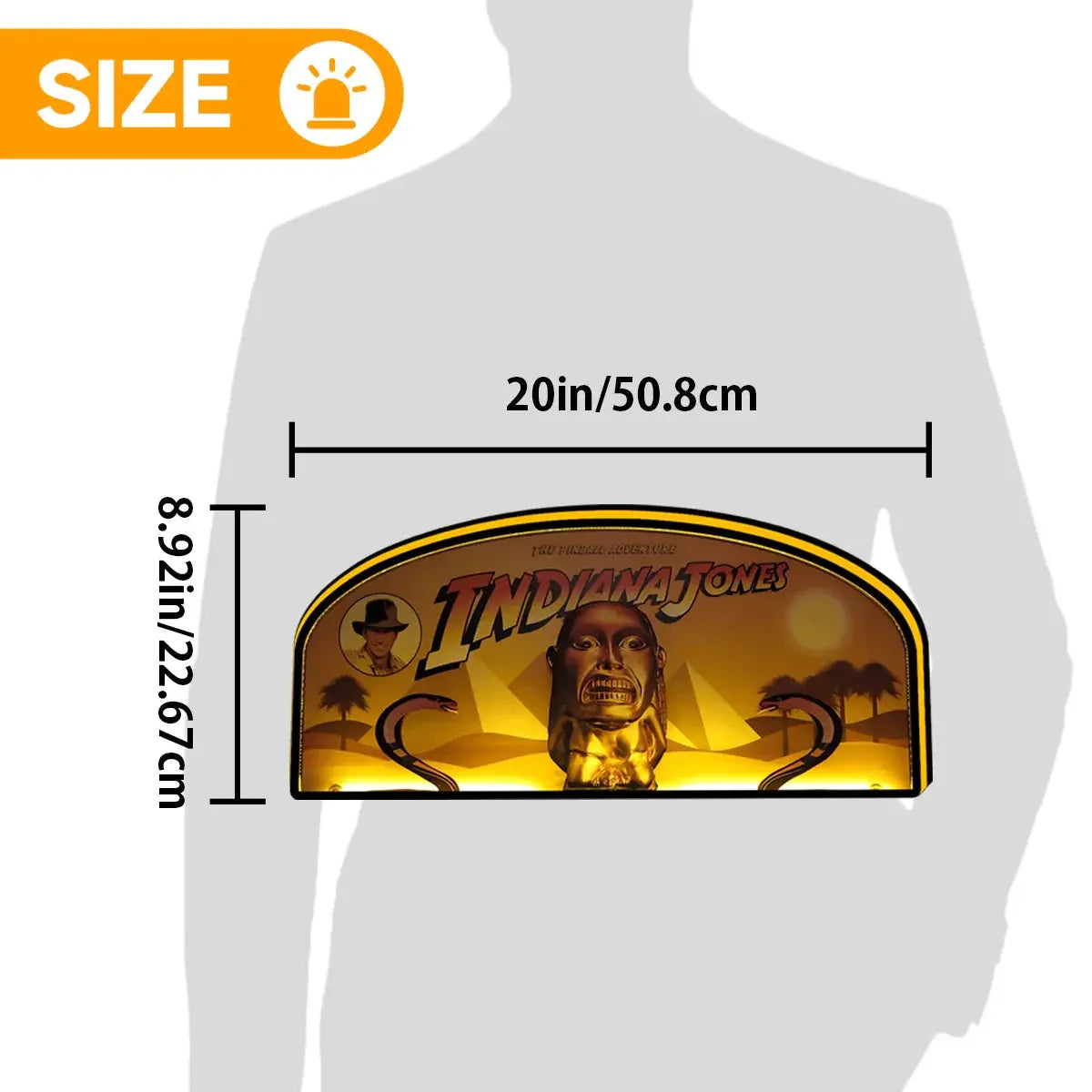 Indiana Jones Topper LED Sign, 3D Printed Lightbox, USB Powered & Full Dimmable FYLZGO Signs