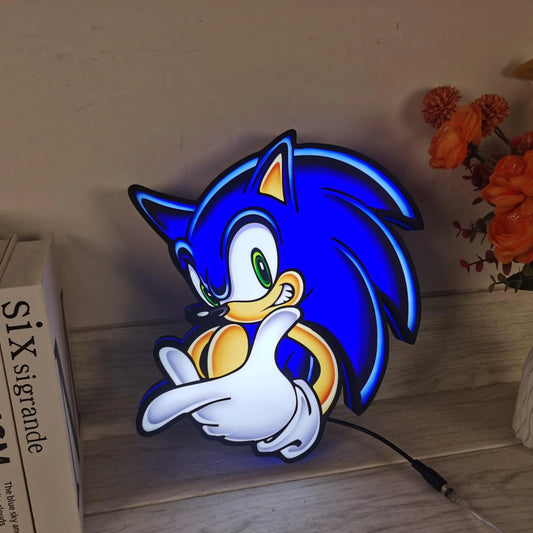 Sonic the Hedgehog SEGA Logo 3D LED Light Box FYLZGO Signs