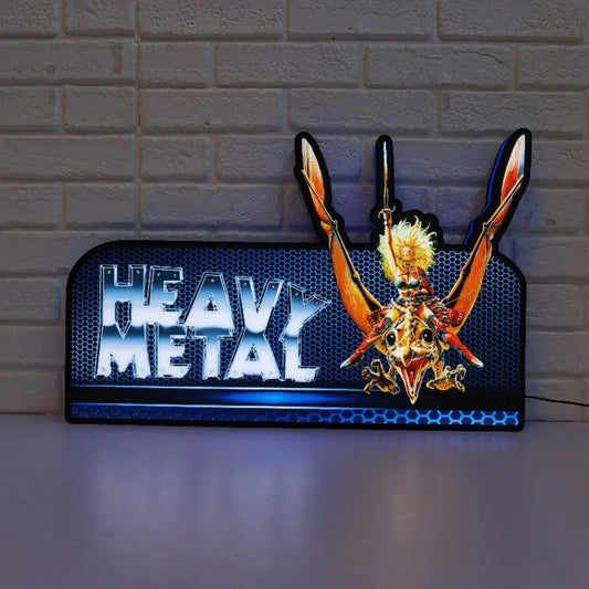 Heavy Metal Topper, 3D Printed Lightbox for Stern Pinball machine Powered by USB Band Dimm Wall Art Decor Man's Cave FYLZGO Signs