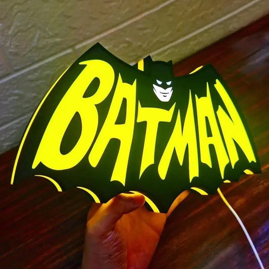 Vintage Batman 3D Printed LED Lightbox Sign Wall Art Decorative Fan Cave FYLZGO Signs
