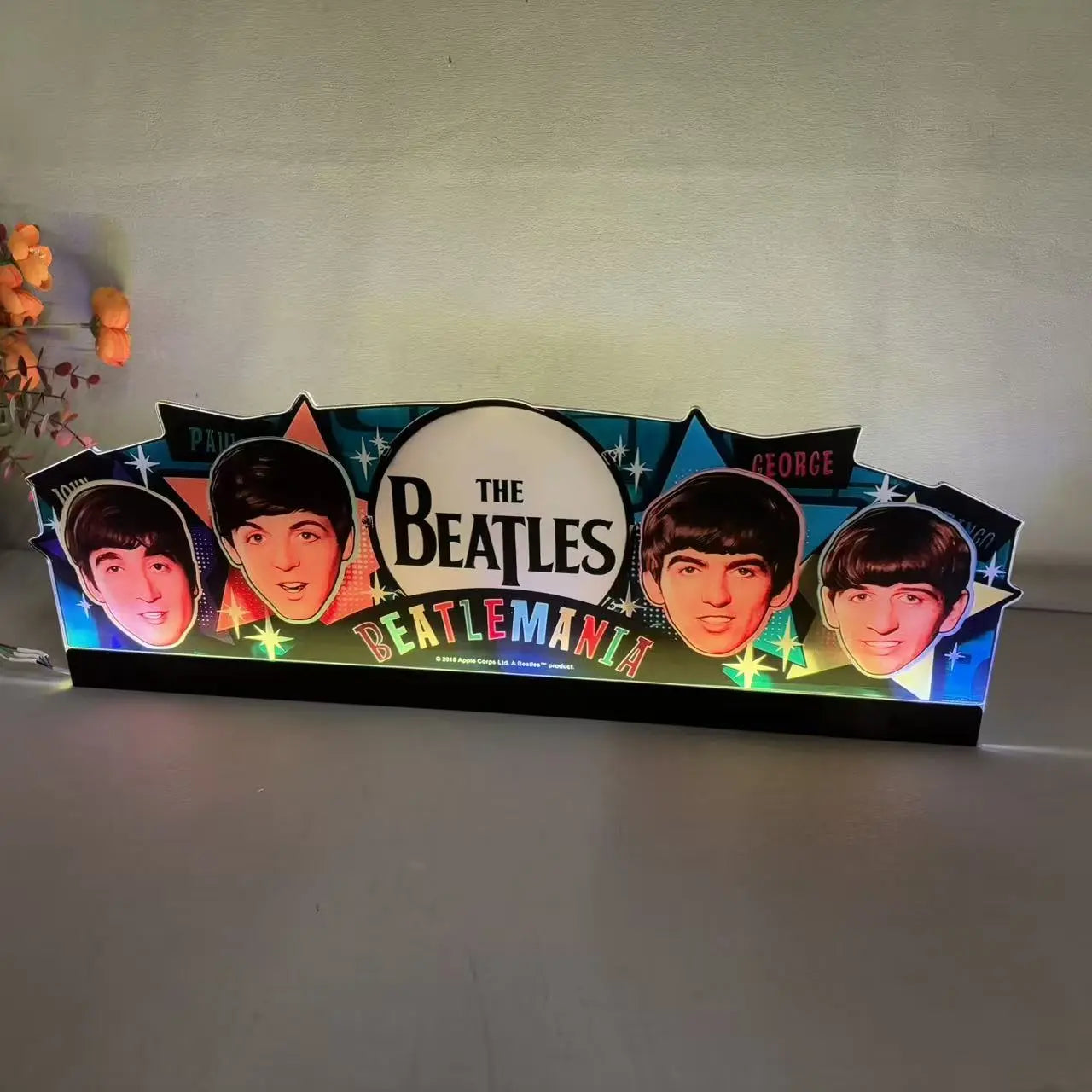 The Beatles DIAMOND Edition Pinball Topper, For Stern Pinball Machine, Perfect for Game Room Pinball Topper 3D Acrylic LED Topper, Pinball Topper FYLZGO Signs