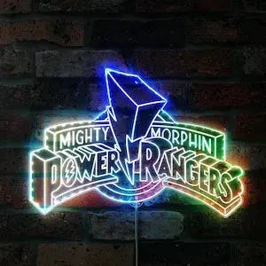 Power Rangers Chroma Shape Light Sign, Man Cave Night Light, Neon Colors Transition Wall Plaque FYLZGO Signs