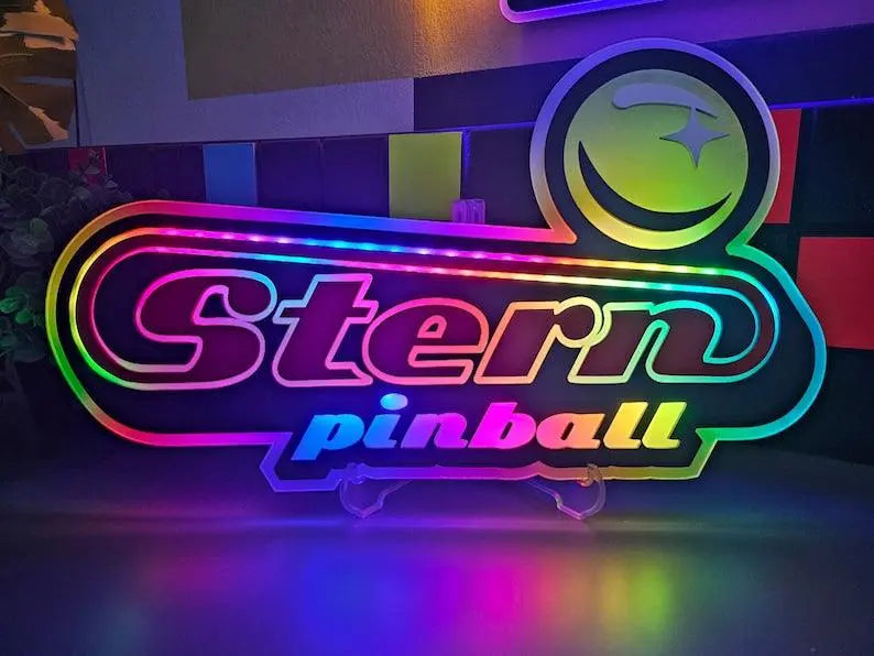 Pinball Logo Sign w/ Changeable Animation Light | Led - Neon Game Room Wall, Desk & Shelf Art FYLZGO Signs