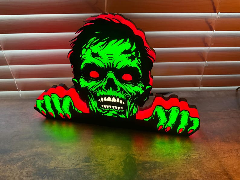 Zombie lit sign and Pinball topper for the Walking dead. Halloween lamp free shipping FYLZGO