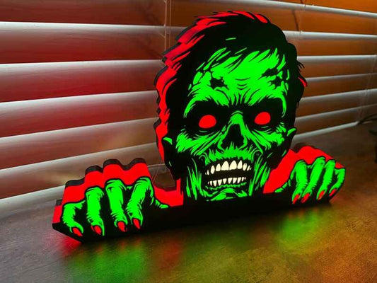 Zombie lit sign and Pinball topper for the Walking dead. Halloween lamp free shipping