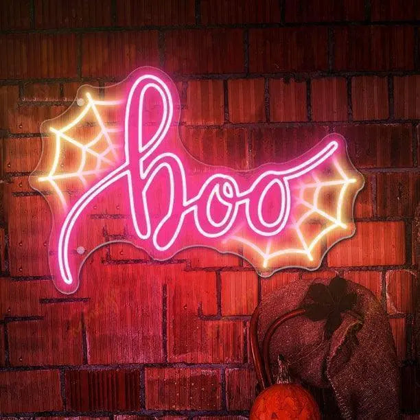 Boo Spider web Neon Sign, Halloween Neon Sign Happy Halloween Halloween Pumpkin Neon Sign Halloween Decor Sign Gifts For Kids FYLZGO Signs