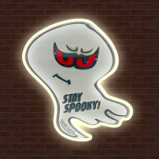 Spooky Logo Neon Sign UV-Printed Neon Sign Pinball Machine Topper for Pinball Game, Game Room Decor FYLZGO Signs