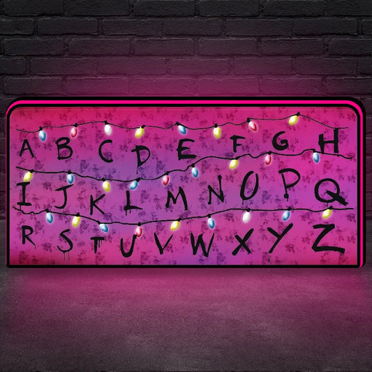 Stranger Things Alphabet Christmas Lights Pinball Topper Lightbox Arcade Gaming Light box for Man's Cave FYLZGO Signs