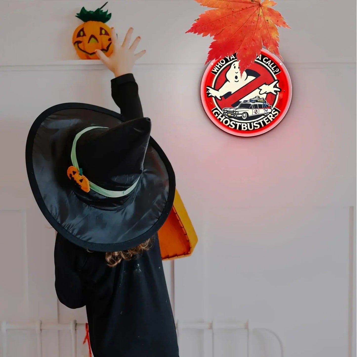 Ghostbusters LED neon sign - USB powered, red with the iconic "Who are you calling?" design, perfect for game rooms, bars, Halloween and Christmas decorations, wall-mounted holiday gifts FYLZGO Signs