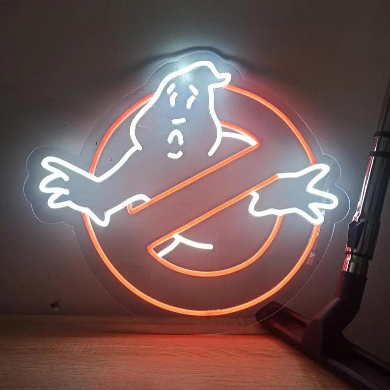 Stay Puft Ghostbusters Marshmallow man neon led light fanmade - Ghostbuster led Wallart - Movie led light sign - Bibdendum man led handmade FYLZGO Signs
