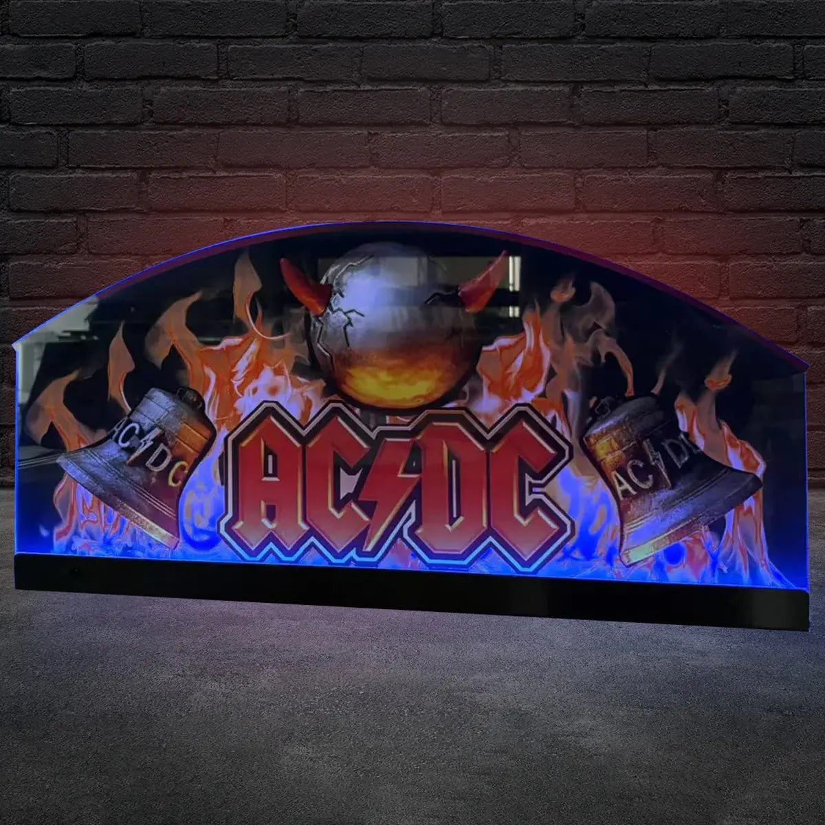 AC/DC Topper With Horns and Two Bells 3D Acrylic LED Topper, For  Pinball Mahine, Pinball Topper FYLZGO Signs