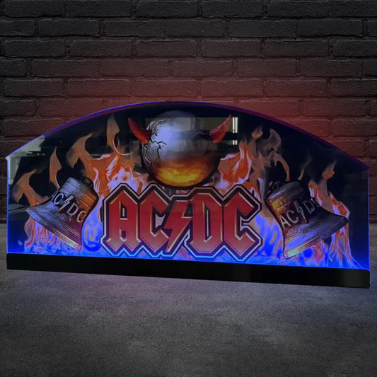 AC/DC Topper With Horns and Two Bells 3D Acrylic LED Topper, For  Pinball Mahine, Pinball Topper FYLZGO Signs