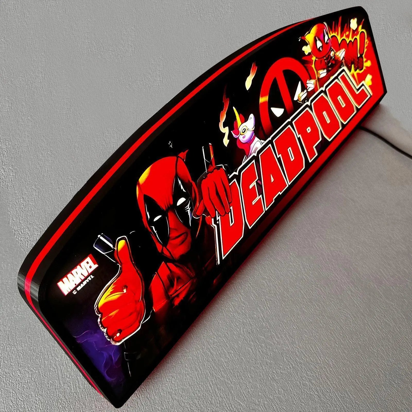 New Arrival Deadpool Pinball LED Lightbox, Deadpool Pinball Topper, Dimmable, and USB powered FYLZGO Signs