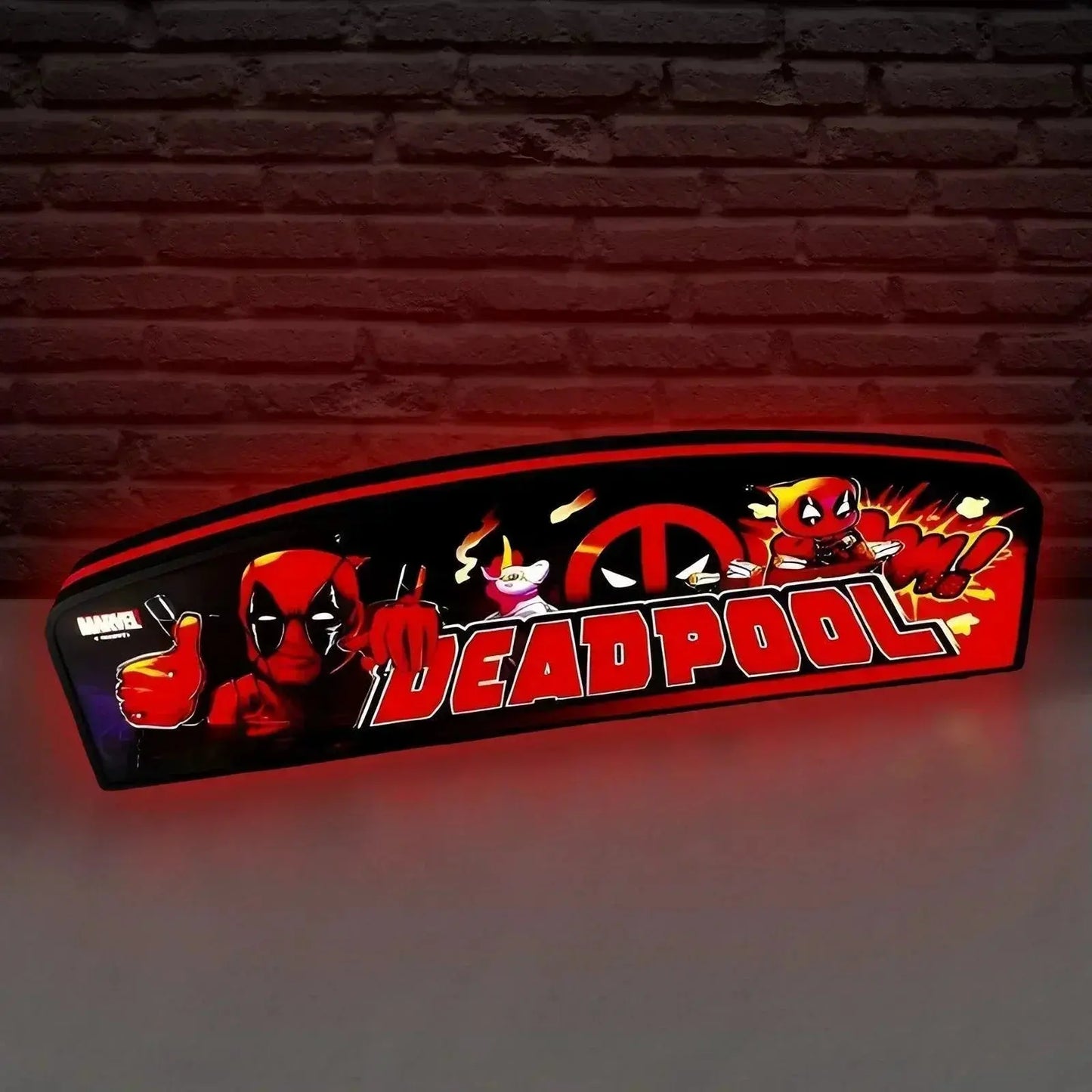 New Arrival Deadpool Pinball LED Lightbox, Deadpool Pinball Topper, Dimmable, and USB powered FYLZGO Signs