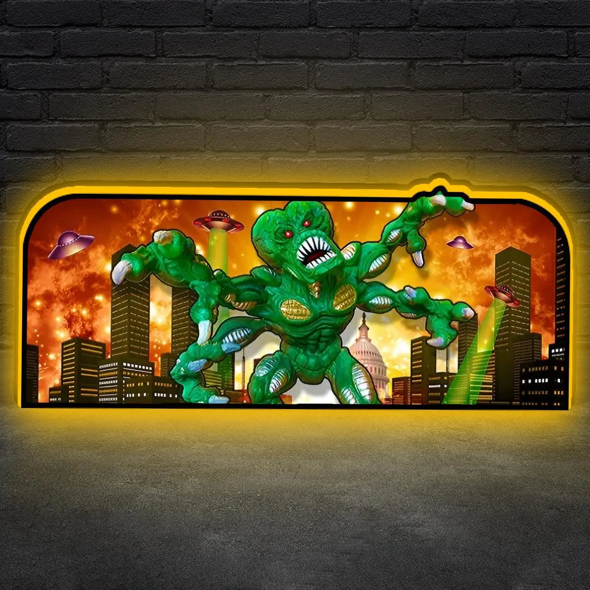 Attack From Mars Pinball Topper LED Lightbox, 3D Printed Lightbox Rock Your Game FYLZGO Signs