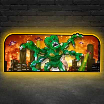Attack From Mars Pinball Topper LED Lightbox, 3D Printed Lightbox Rock Your Game FYLZGO Signs