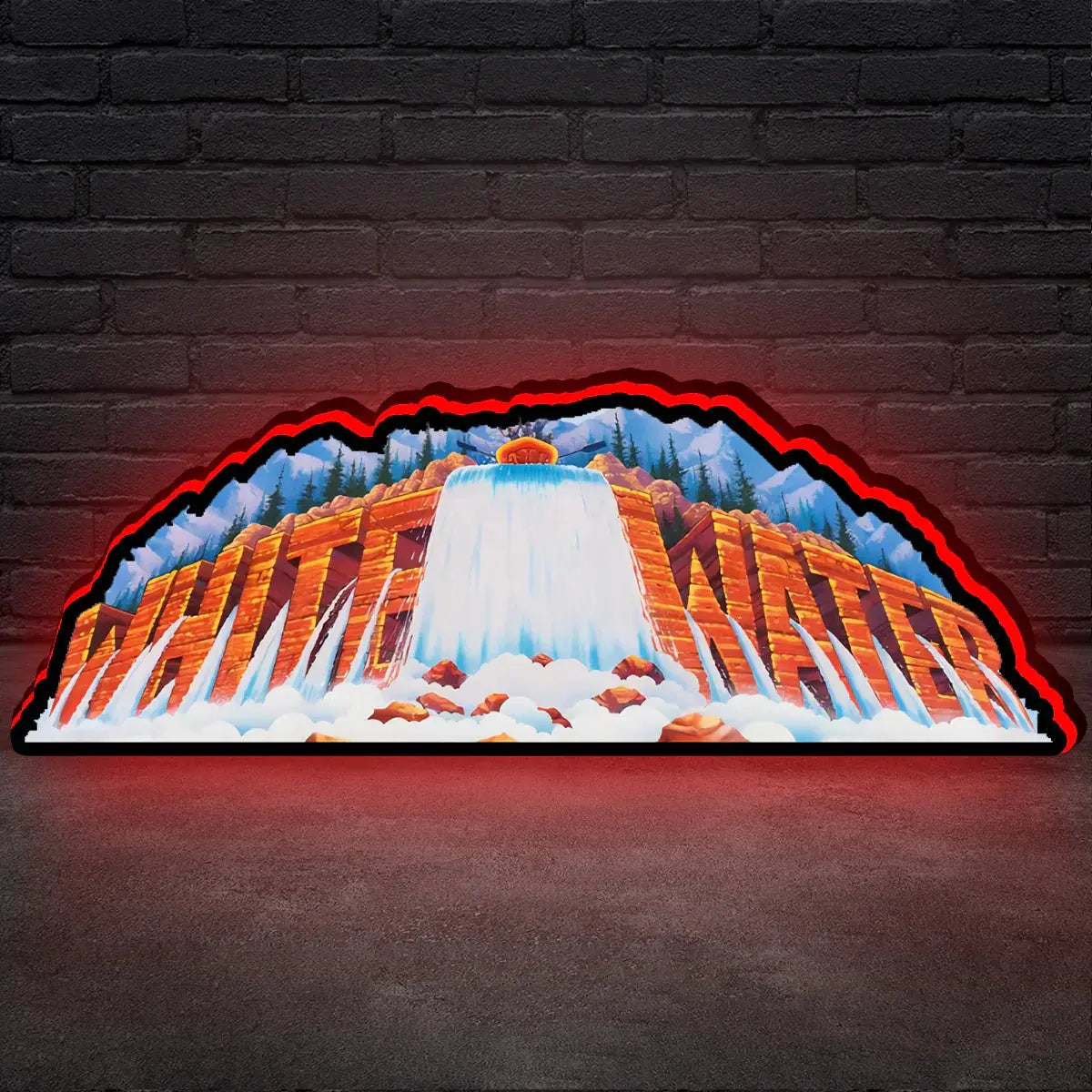 White Water Pinball Topper, 3D Printed Lightbox Powered by USB Band Dimm Wall Art Decor Man's Cave FYLZGO Signs