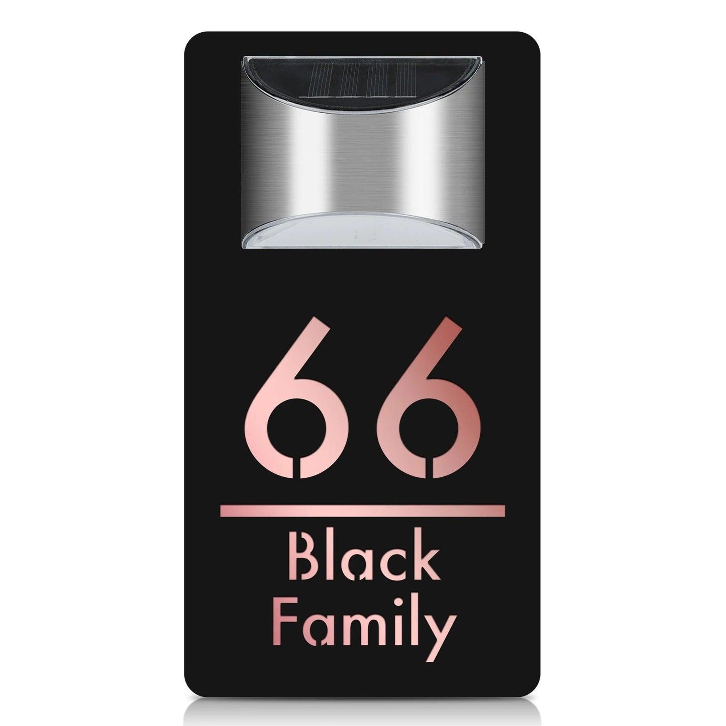 Personalized Solar House Sign LED Light Acrylic Plate Customized Address Plaque FYLZGO Custom