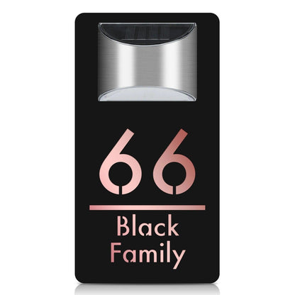 Personalized Solar House Sign LED Light Acrylic Plate Customized Address Plaque FYLZGO Custom