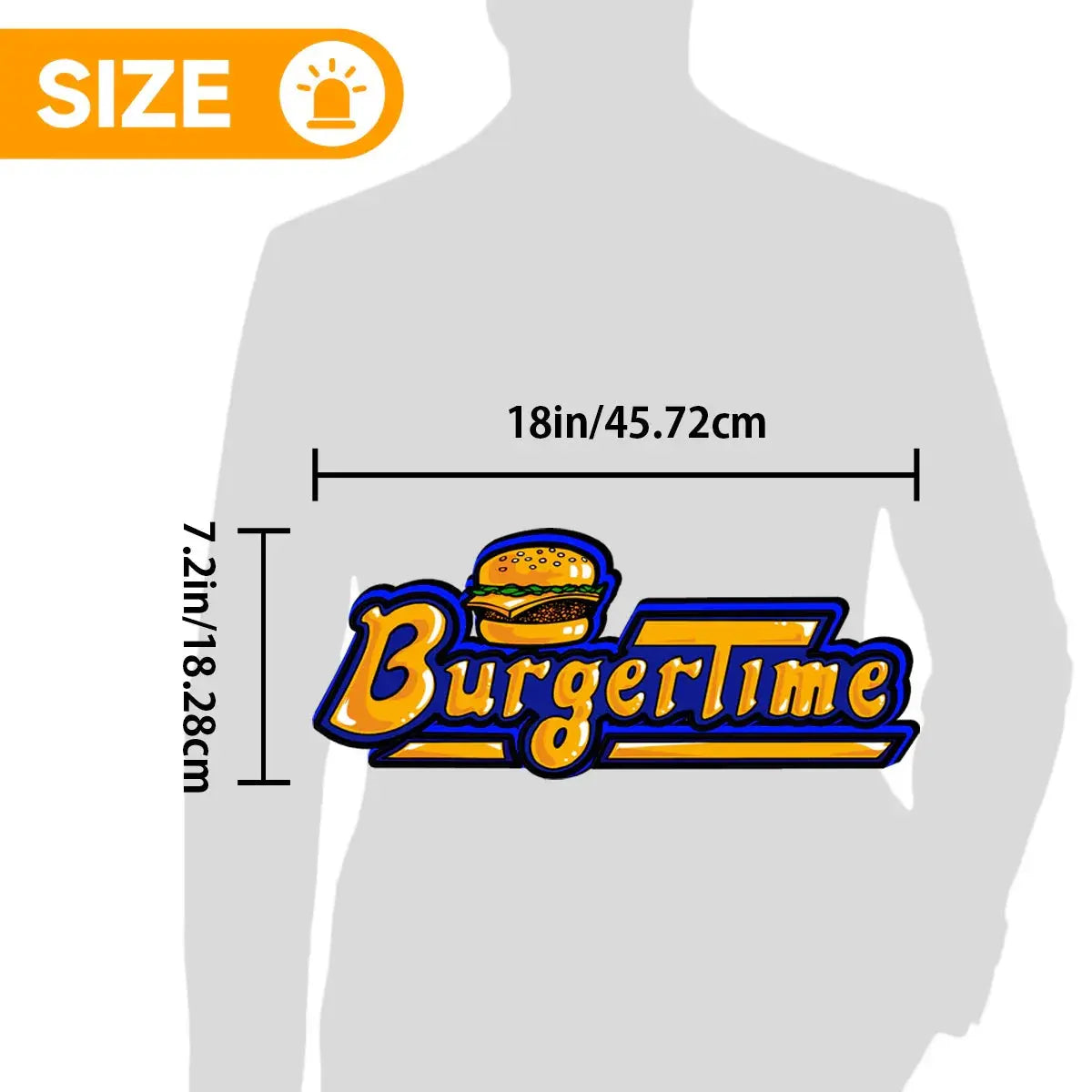 Burger Time Logo 3D Printed LED Lightbox for Gaming Room Decor, Classic Arcade Gaming Lightbox FYLZGO Signs