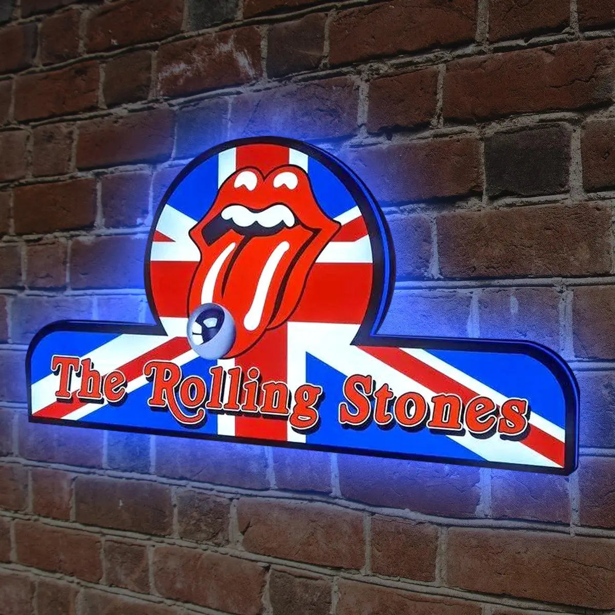 Rolling Stone Pinball Topper 3D Printed LED Light Box with Iconic Lips-and-Tongue Logo, Rock 'n' Roll Fun, Pinball Arcade Decor FYLZGO Signs