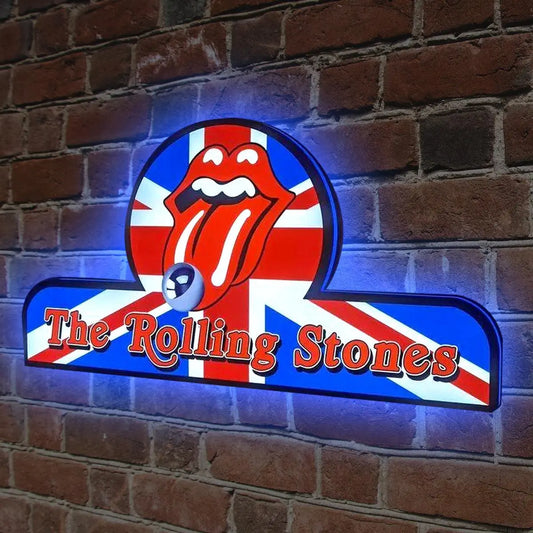 Rolling Stone Pinball Topper 3D Printed LED Light Box with Iconic Lips-and-Tongue Logo, Rock 'n' Roll Fun, Pinball Arcade Decor FYLZGO Signs
