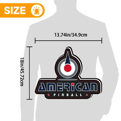 American Pinball Logo 3D Printed LED Lightbox Game Lightbox Logo 3D LED Light Box Retro Mega Drive Logo LED Lightbox Arcade Games Lightbox FYLZGO Signs