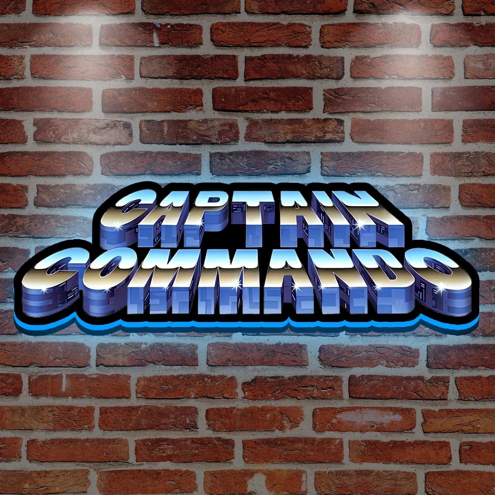 Captain Commando 3D Printed LED Lightbox for Gaming Room Decor FYLZGO Signs