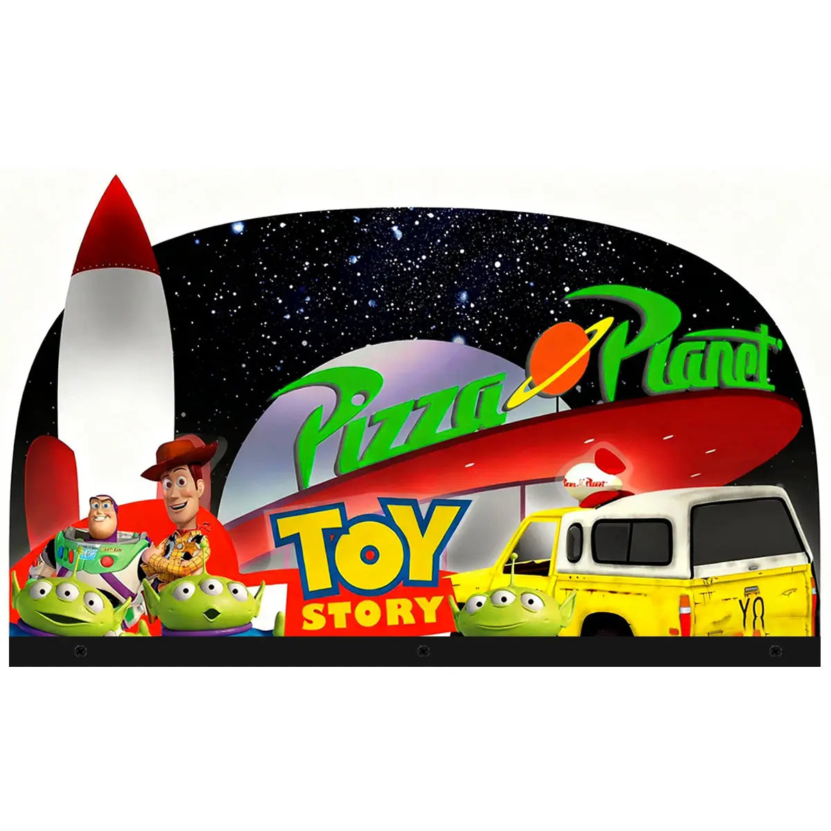 Toy Story Infiltration into Pizza Planet Arcade 3D Acrylic LED Topper, For Arcade Game Art Repro Game Machine, Arcade Topper FYLZGO Signs