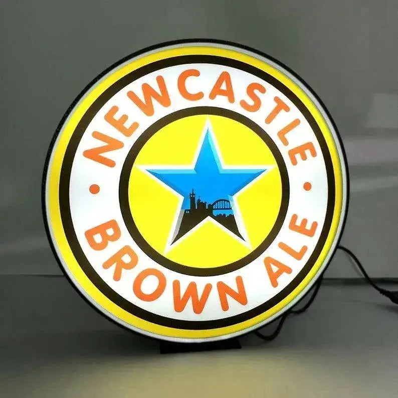 Brown Ale New Castle 3D printed lightbox logo led light box Bar Sign FYLZGO Signs